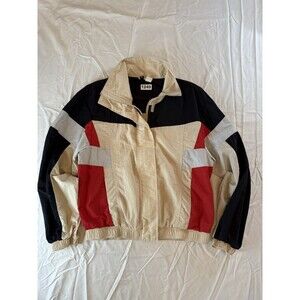 Nylon Color Block Windbreaker Jacket Women's XXS‎ Full Zip Retro 90s High Collar